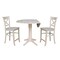 International Concepts Round 42 in Rd Ped Gathering Ht Table, 2 Stools, Unfinished, Ready to Finish, 42 in W, 42 in L, Wood K-42DPT-27-S312-2 - alternate 2